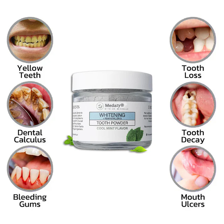 Medazy® Remineralizing & Whitening Tooth Powder–Cool Mint