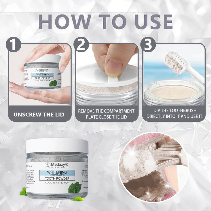 Medazy® Remineralizing & Whitening Tooth Powder–Cool Mint