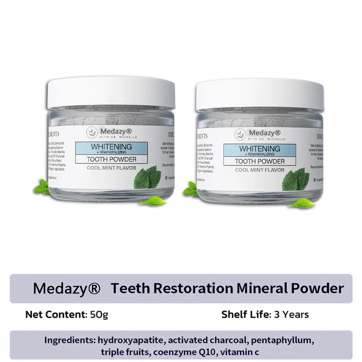 Medazy® Remineralizing & Whitening Tooth Powder–Cool Mint